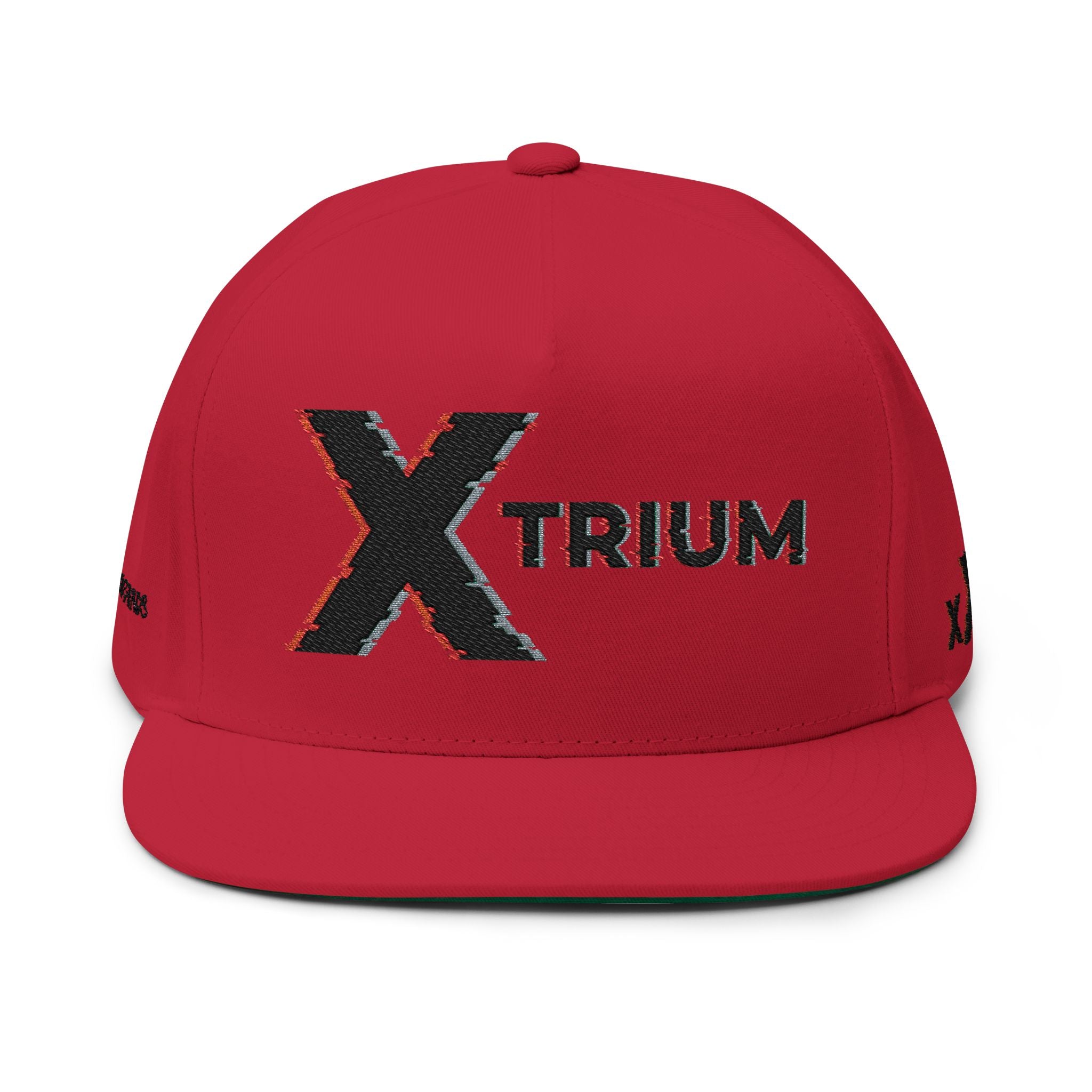 Xtrium Embroidered Flat Bill Cap – Bold Logo Snapback Hat
