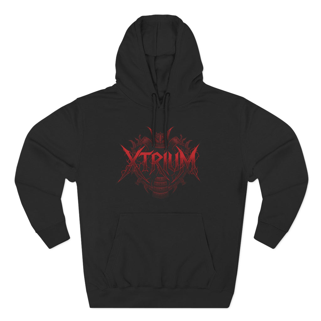 Samurai Graphic Hoodie — XTRIUM Red Moon Fleece Pullover