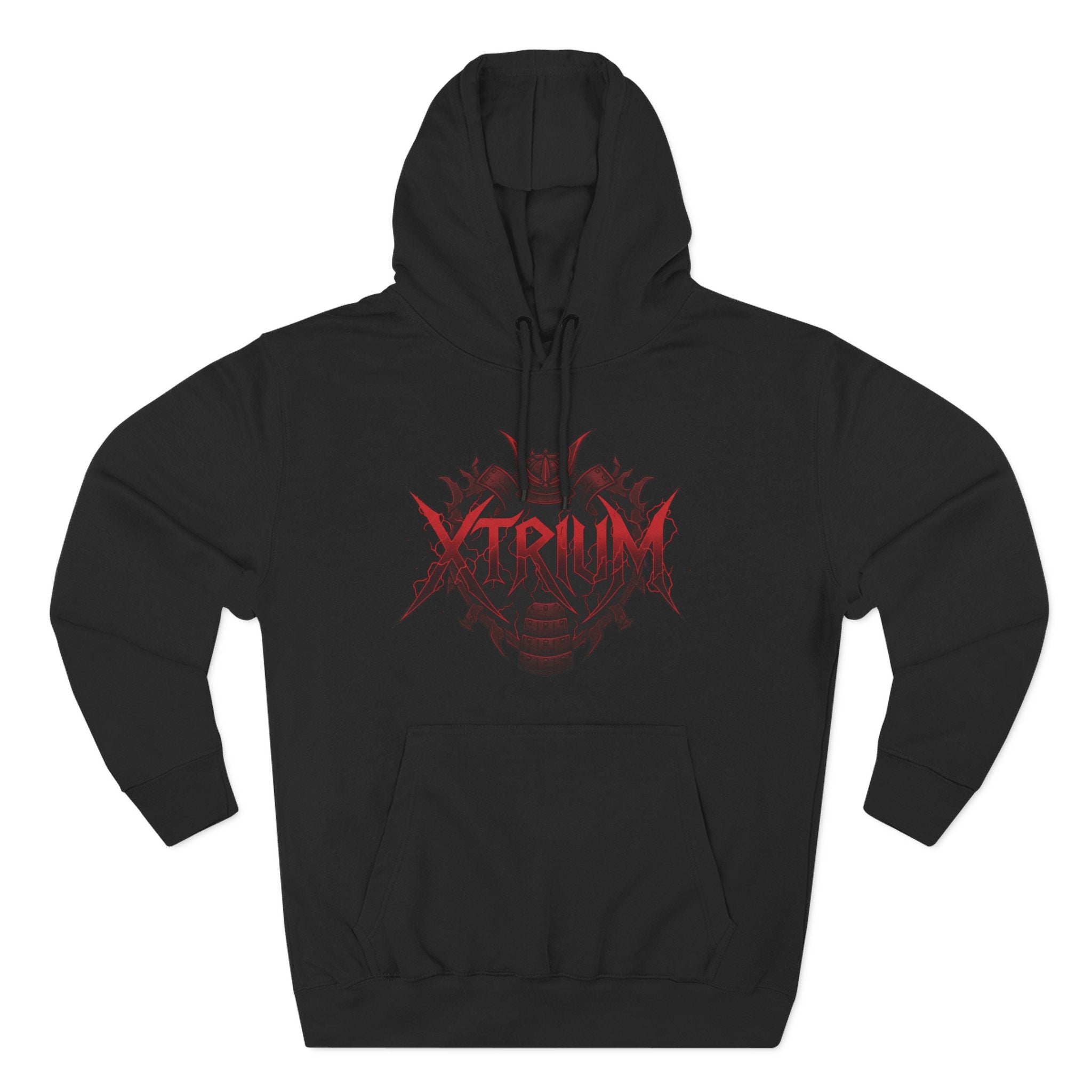 Samurai Graphic Hoodie — XTRIUM Red Moon Fleece Pullover