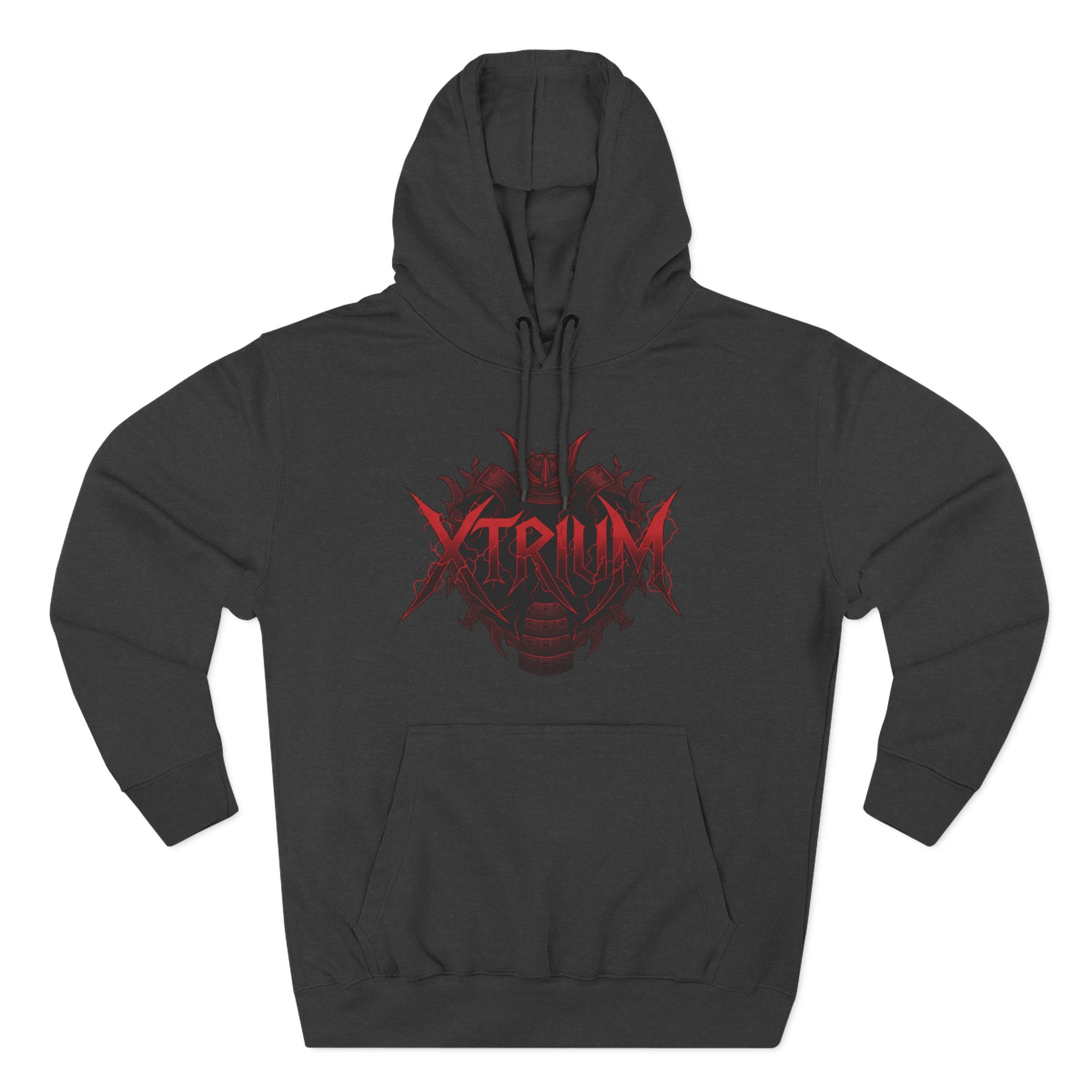 Samurai Graphic Hoodie — XTRIUM Red Moon Fleece Pullover