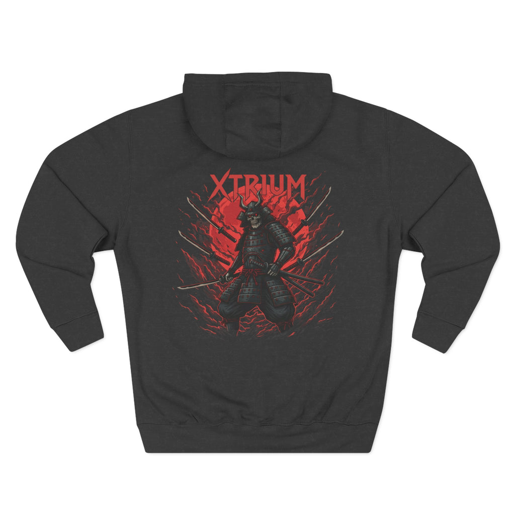 Samurai Graphic Hoodie — XTRIUM Red Moon Fleece Pullover