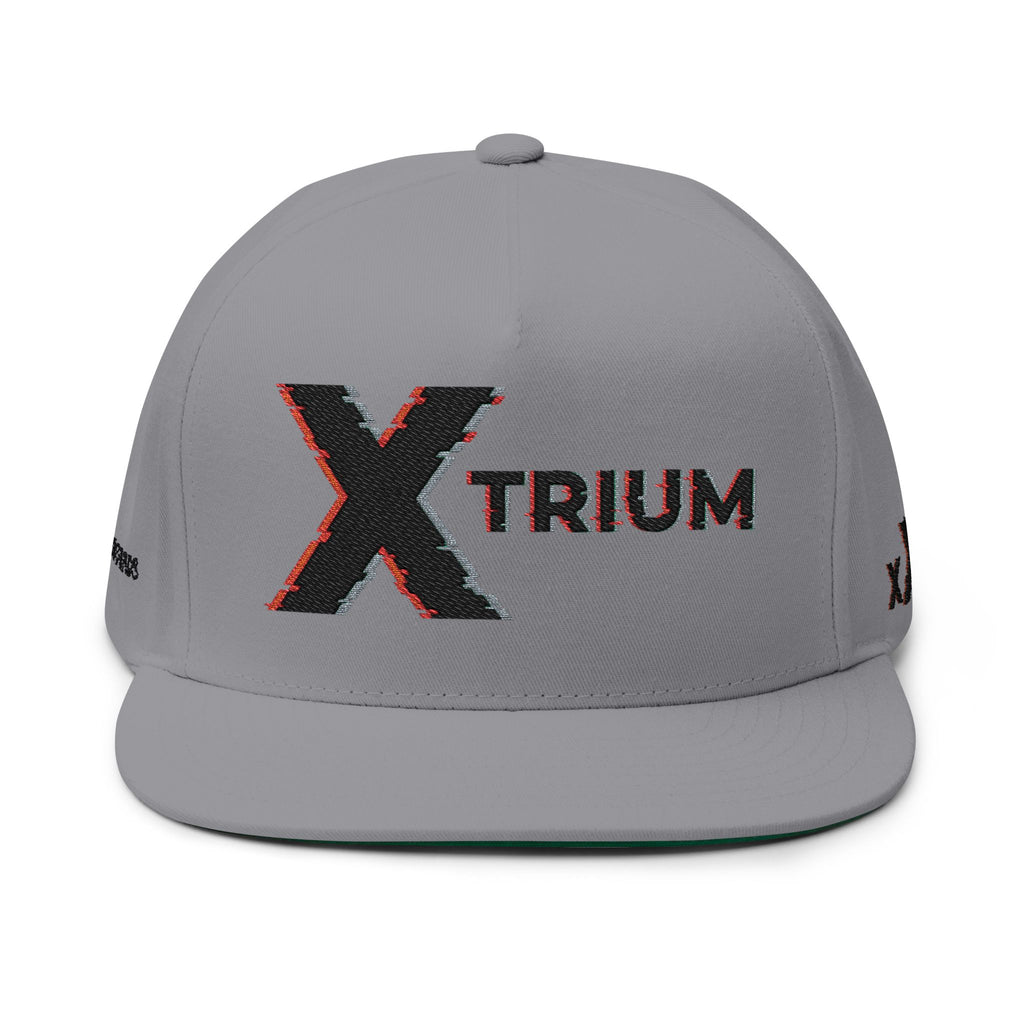 Xtrium Embroidered Flat Bill Cap – Bold Logo Snapback Hat