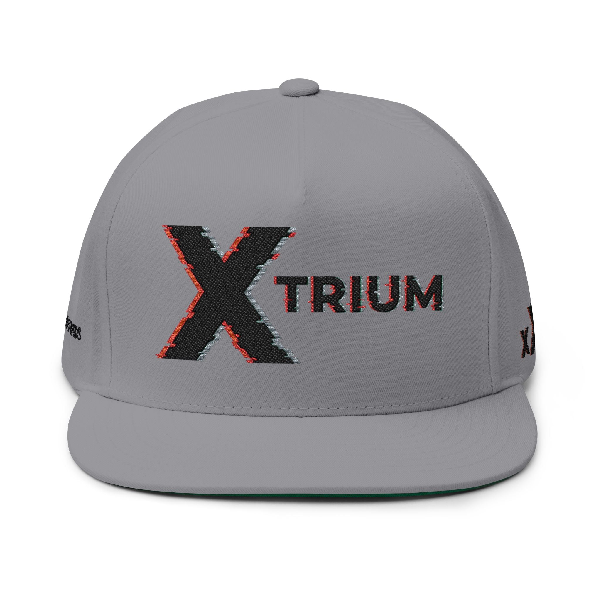 Xtrium Embroidered Flat Bill Cap – Bold Logo Snapback Hat