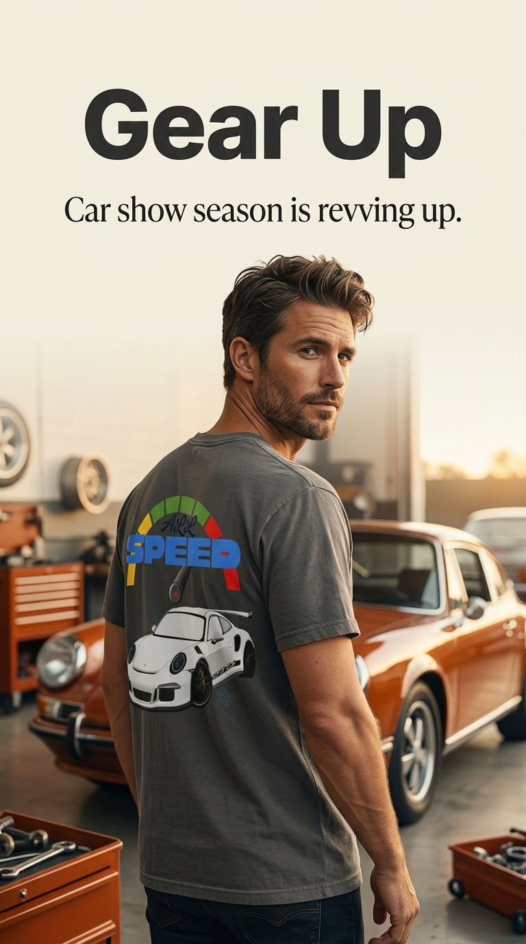 Speed Racing T-Shirt — "All Speed" Car Graphic Tee