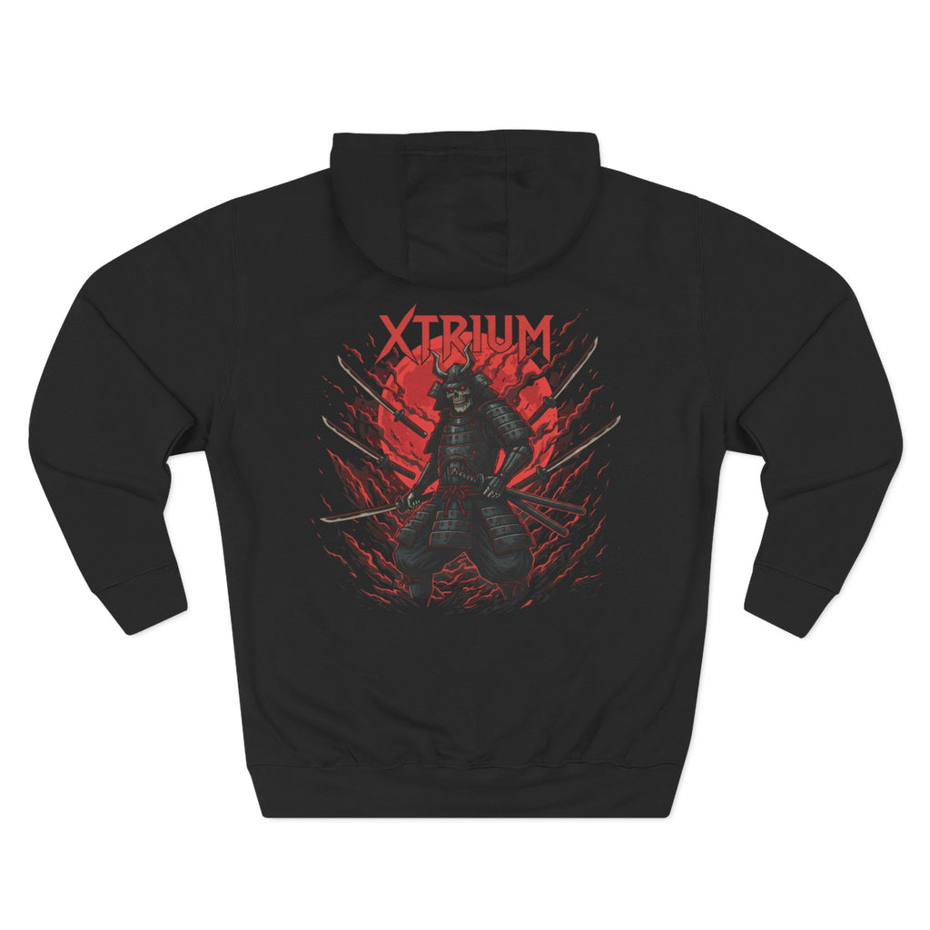 Samurai Graphic Hoodie — XTRIUM Red Moon Fleece Pullover