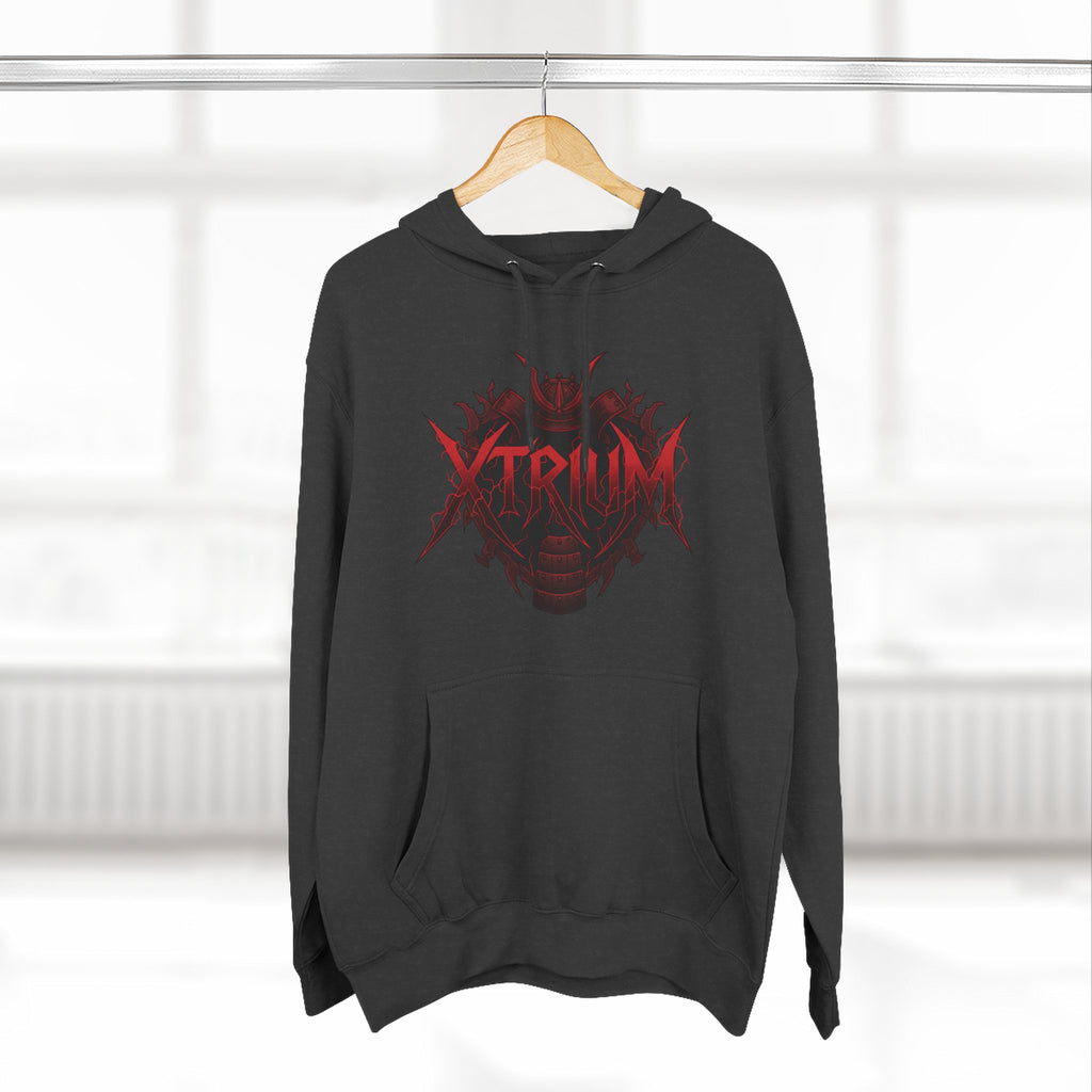 Samurai Graphic Hoodie — XTRIUM Red Moon Fleece Pullover